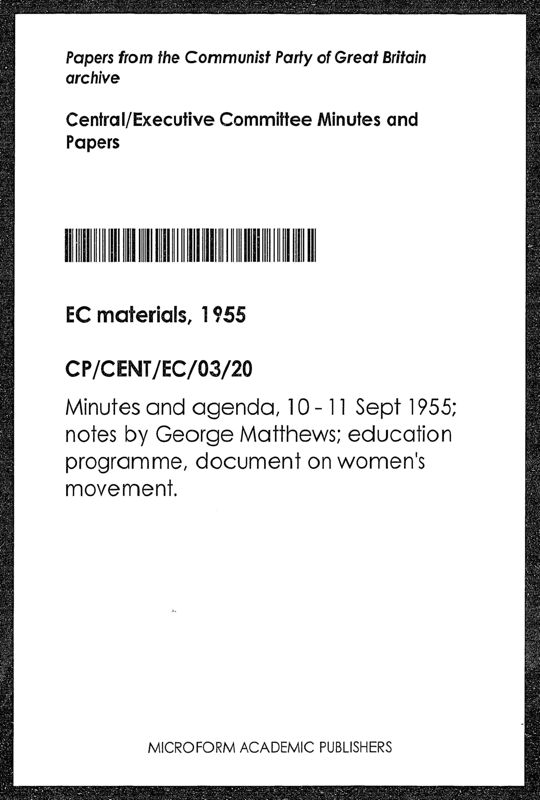 View document: Executive Committee minutes and adjacent material, September 1955.