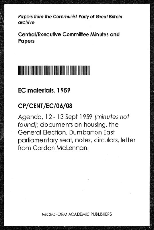 View document: Executive Committee minutes and adjacent material, September 1959.