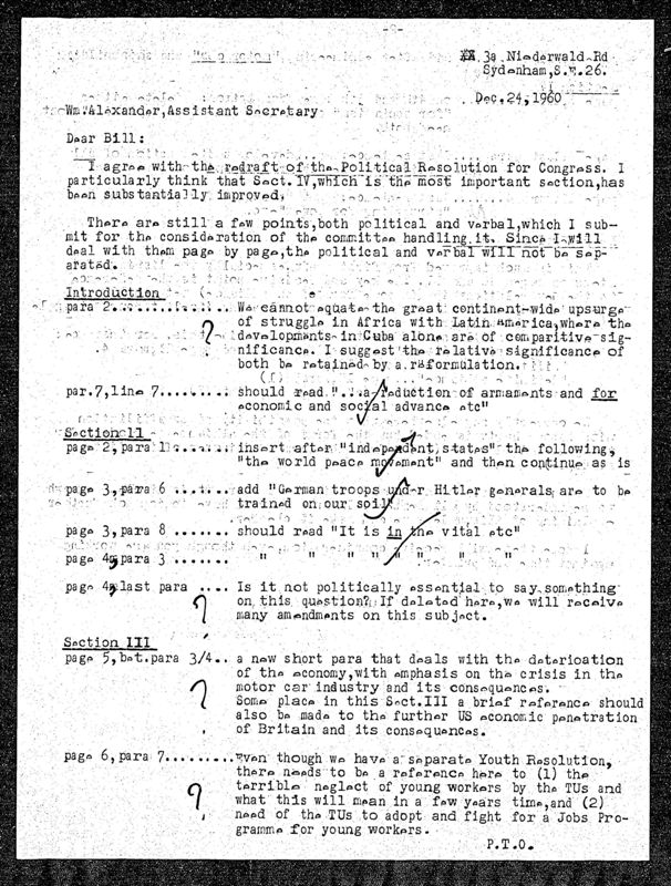 View document: Executive Committee minutes and adjacent material, December 1960.