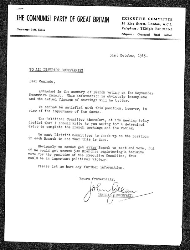 View document: Executive Committee minutes and adjacent material, November 1963.