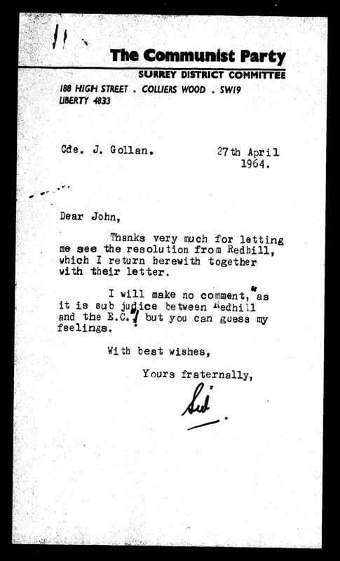 View document: Executive Committee minutes and adjacent material, May 1964.