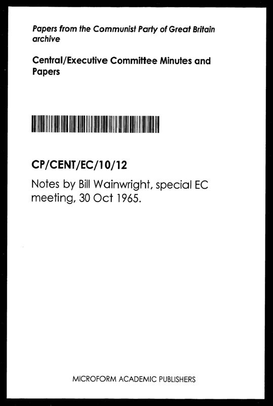 View document: Executive Committee minutes and adjacent material, October 1965.