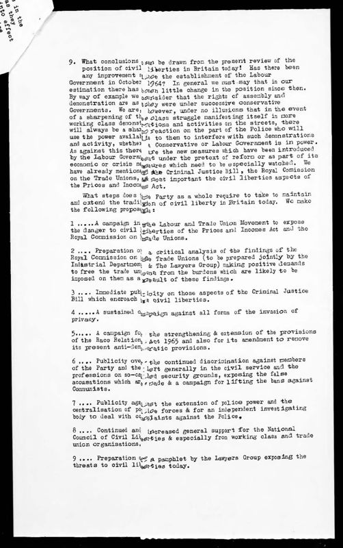 View document: Executive Committee minutes and adjacent material, January 1967.