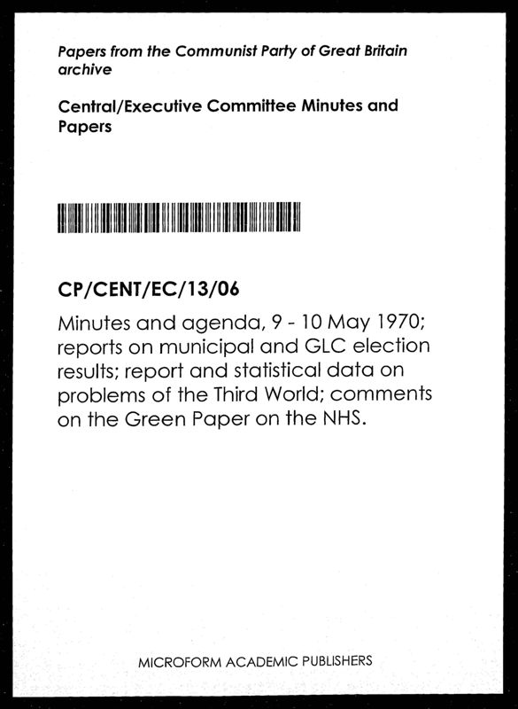 View document: Executive Committee minutes and adjacent material, May 1970.
