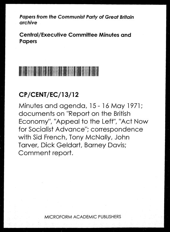 View document: Executive Committee minutes and adjacent material, May 1971.