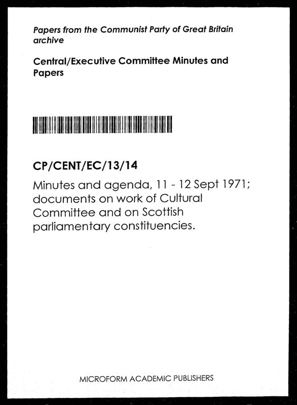 View document: Executive Committee minutes and adjacent material, September 1971.