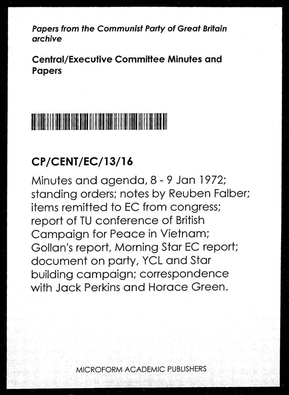 View document: Executive Committee minutes and adjacent material, January 1972.