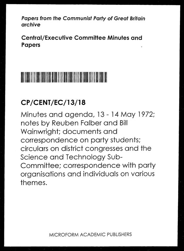 View document: Executive Committee minutes and adjacent material, May 1972.