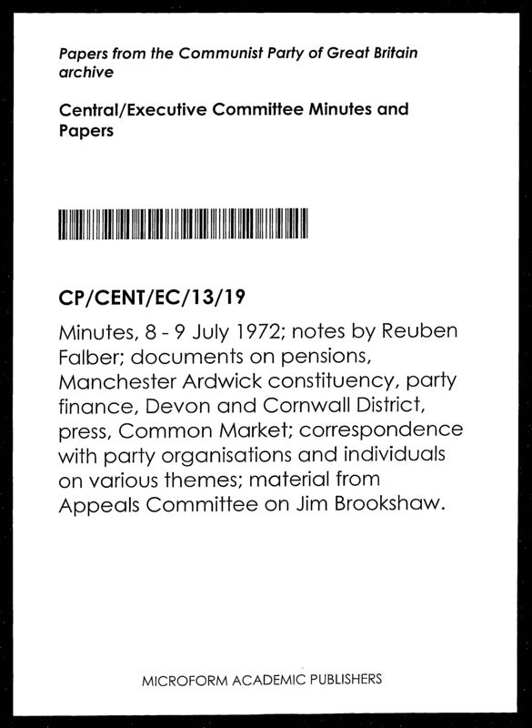 View document: Executive Committee minutes and adjacent material, July 1972.