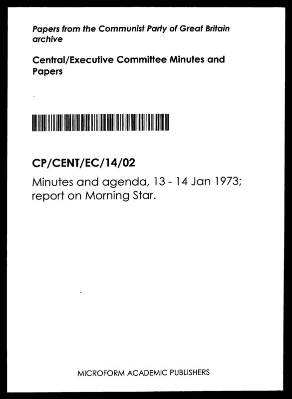 View document: Executive Committee minutes and adjacent material, January 1973.