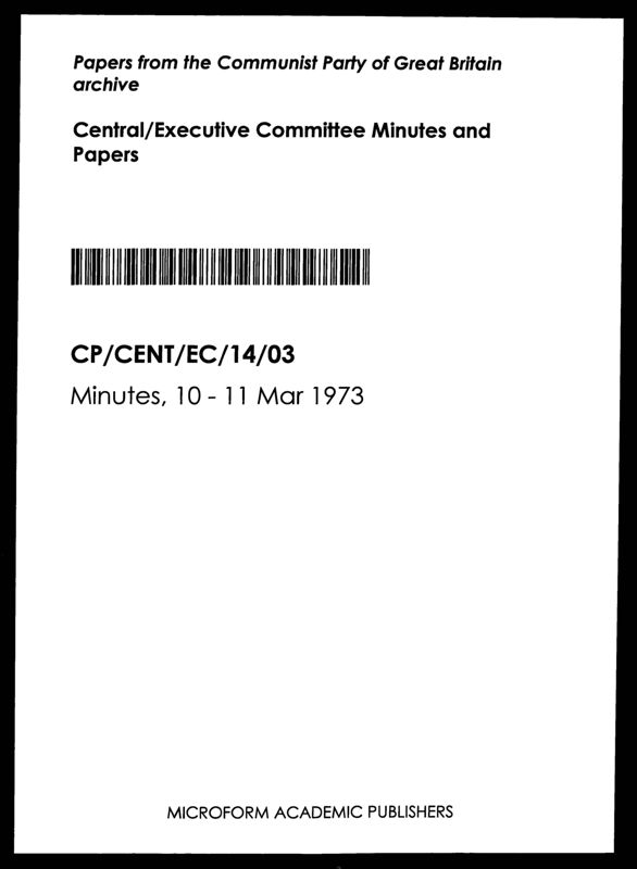 View document: Executive Committee minutes, March 1973.