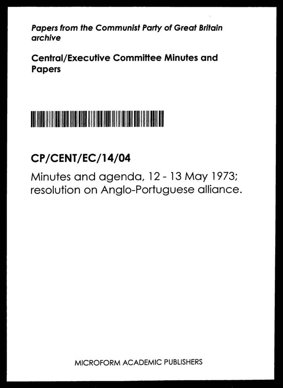 View document: Executive Committee minutes, May 1973.