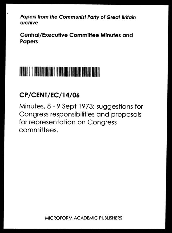View document: Executive Committee minutes, September 1973.