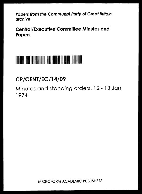 View document: Executive Committee minutes and adjacent material, January 1974.