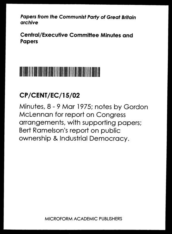 View document: Executive Committee minutes and adjacent material, March 1975.