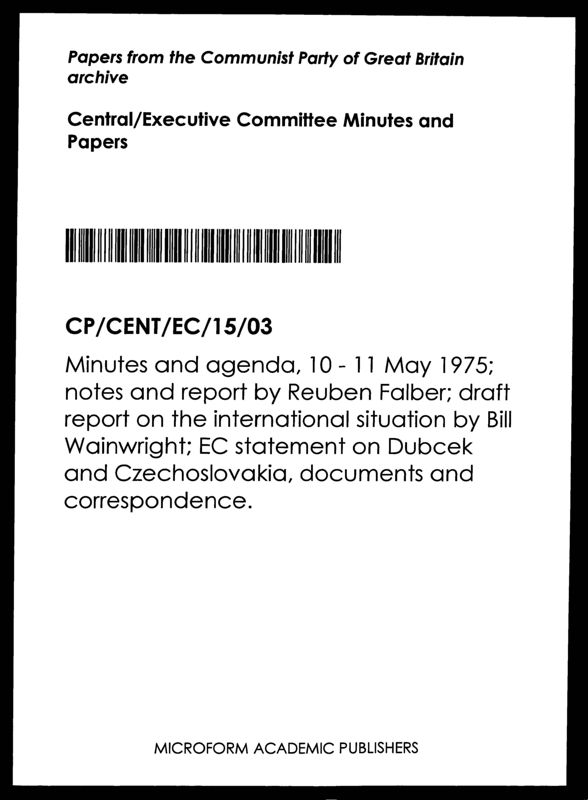View document: Executive Committee minutes and adjacent material, May 1975.