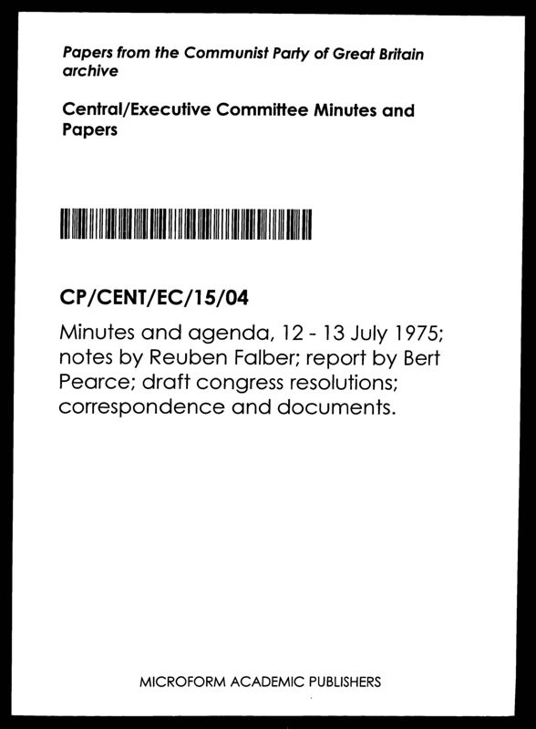 View document: Executive Committee minutes and adjacent material, July 1975.
