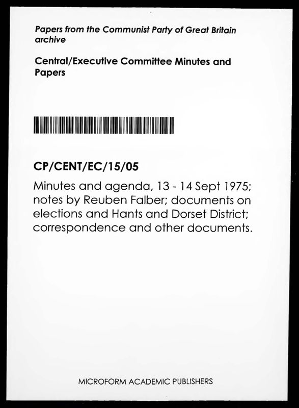 View document: Executive Committee minutes and adjacent material, September 1975.