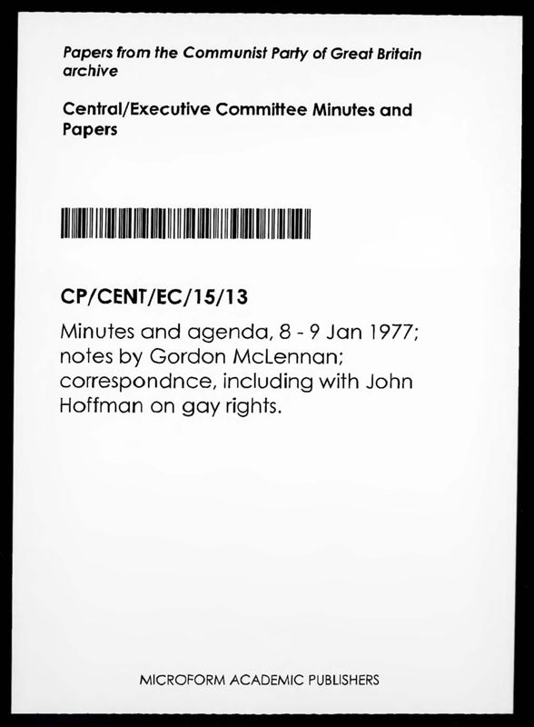 View document: Executive Committee minutes and adjacent material, January 1977.