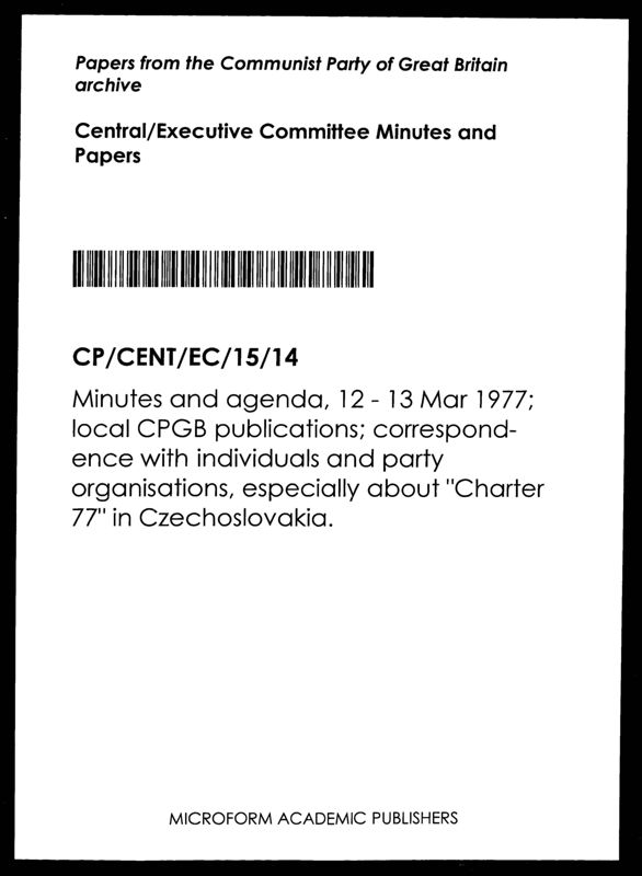 View document: Executive Committee minutes and adjacent material, March 1977.