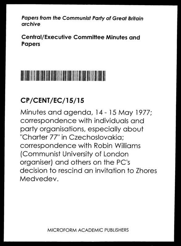 View document: Executive Committee minutes and adjacent material, May 1977.