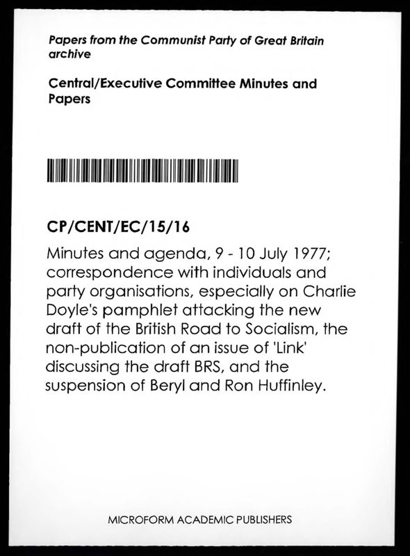 View document: Executive Committee minutes and adjacent material, July 1977.