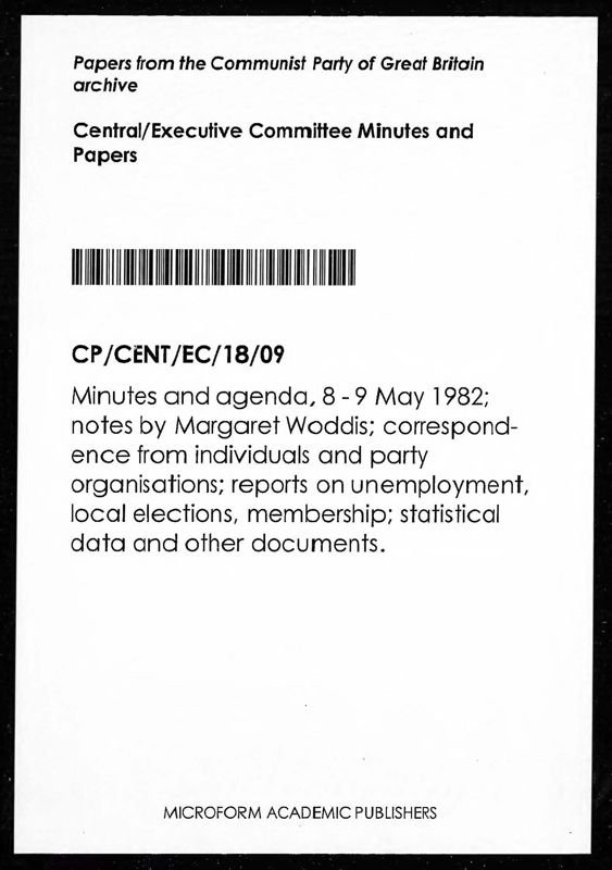 View document: Executive Committee minutes and adjacent material, May 1982.