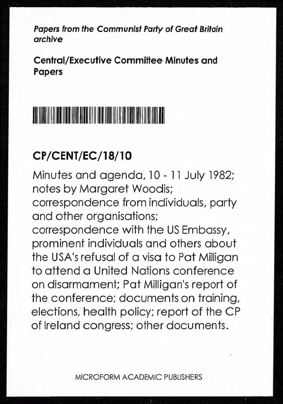 View document: Executive Committee minutes and adjacent material, July 1982.