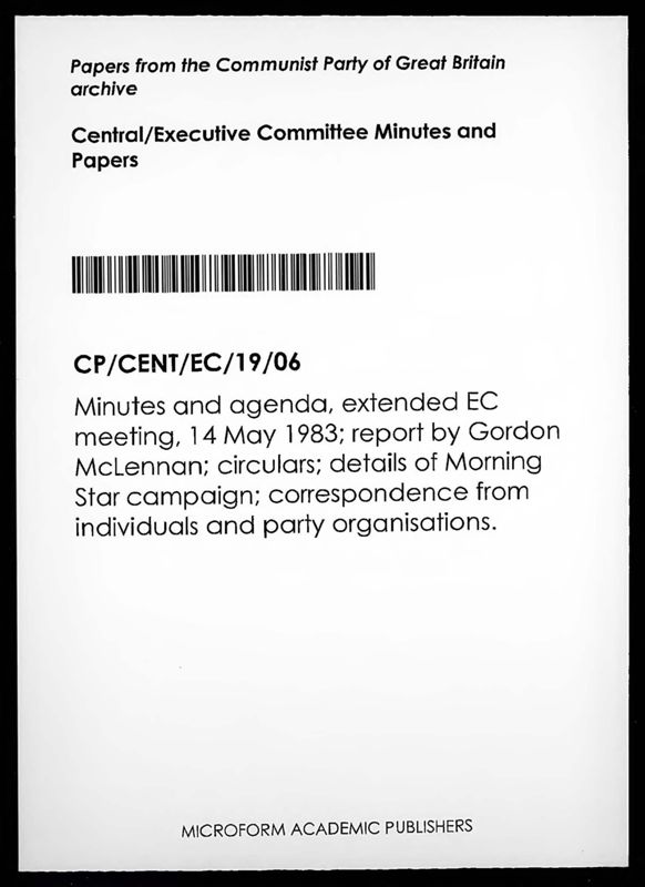 View document: Executive Committee minutes and adjacent material, May 1983.
