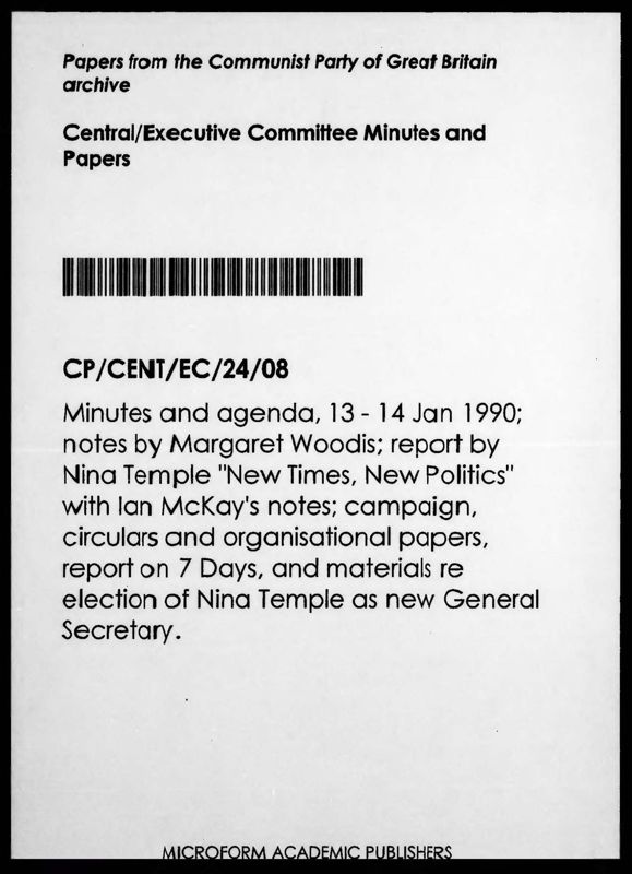 View document: Executive Committee minutes and adjacent material, January 1990.