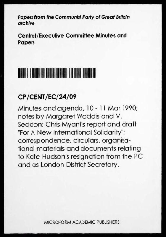 View document: Executive Committee minutes and adjacent material, March 1990.