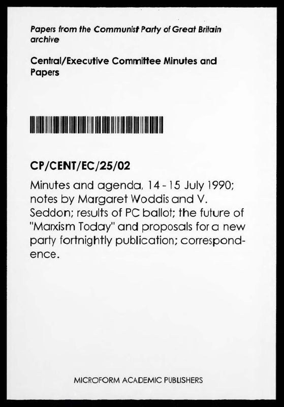 View document: Executive Committee minutes and adjacent material, July 1990.