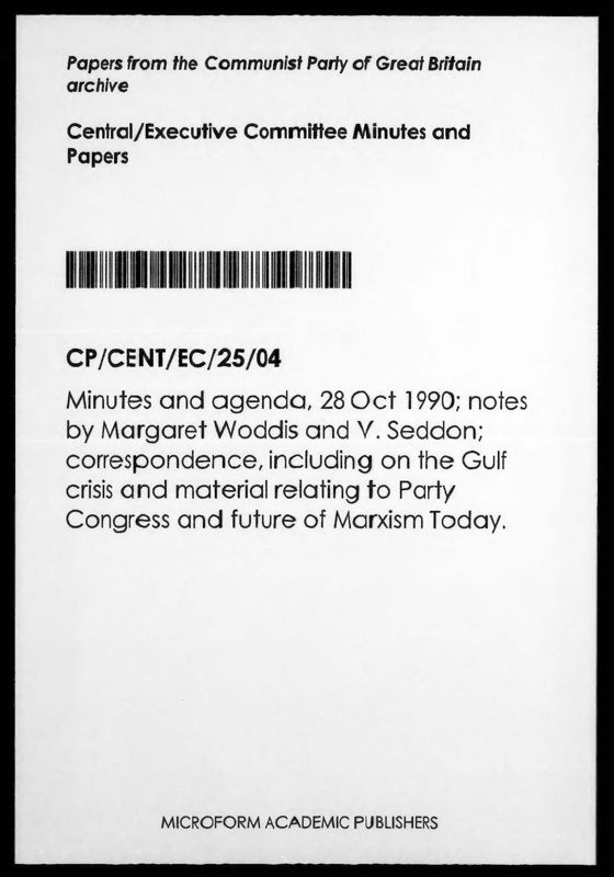 View document: Executive Committee minutes and adjacent material, October 1990.