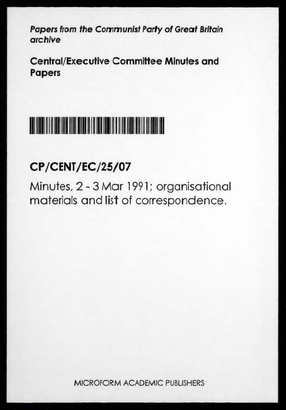 View document: Executive Committee minutes and adjacent material, March 1991.