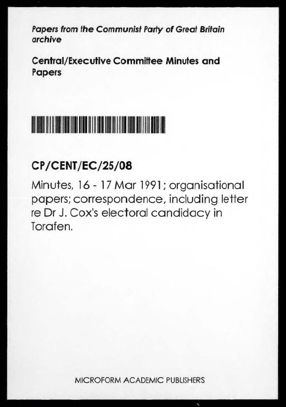 View document: Executive Committee minutes and adjacent material, March 1991.