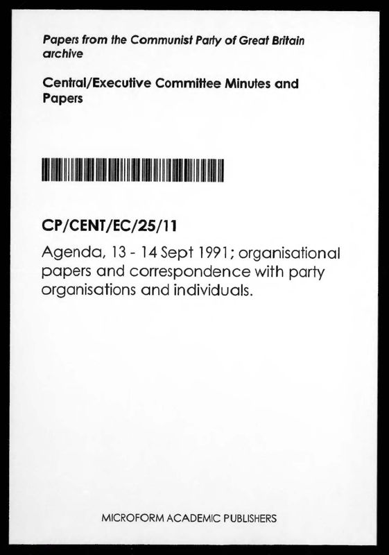 View document: Executive Committee minutes and adjacent material, September 1991.