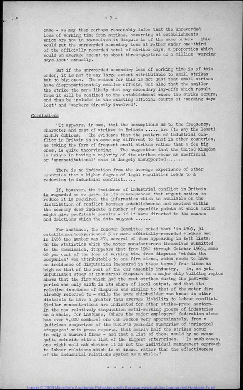 View document: Miscellaneous industrial disputes and the Cameron Report, 1960–1979.