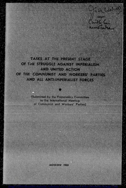 View document: Pamphlets and other documents relating to the World Communist Conference, 1969.
