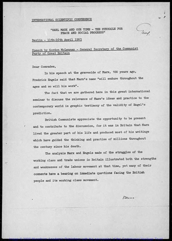 View document: Materials relating to the 1983 International Scientific Conference.