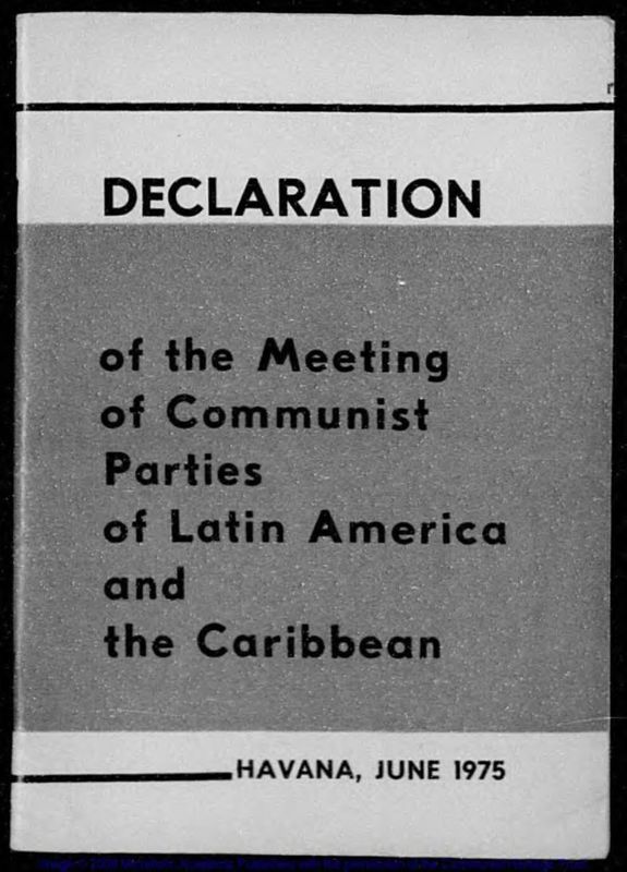 View document: Materials relating to various Communist conferences, 1971-1980.
