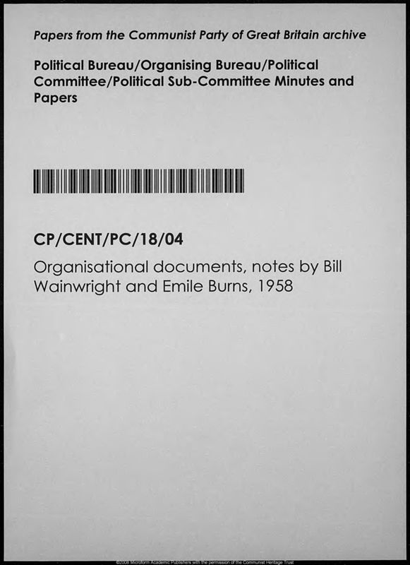 View document: Miscellaneous Material from the Sub-Committee, 1958.