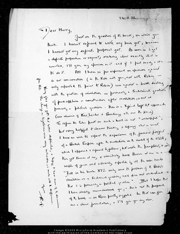 View document: Correspondence regarding journalism, articles and books, 1930-1949.