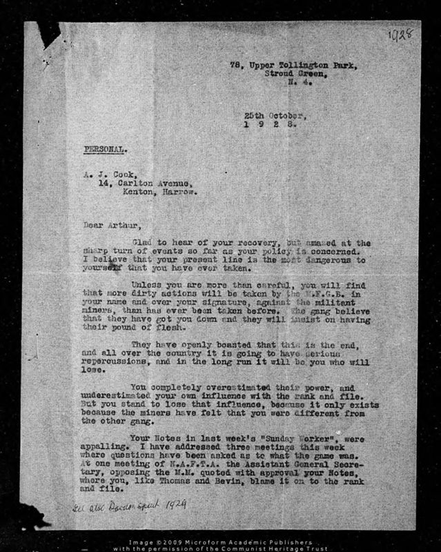 View document: Miscellaneous correspondence with communist activists (i), 1915-1929.
