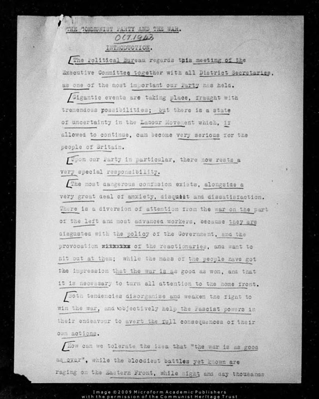 View document: Report on the Second World War for the Executive Committee, 1943.