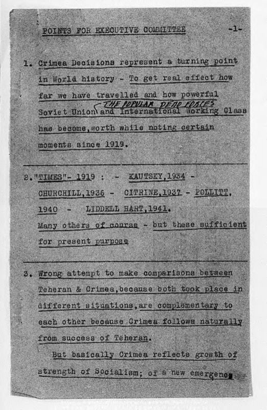 View document: Report on the Yalta Conference in the wake of the Second World War, 1945.