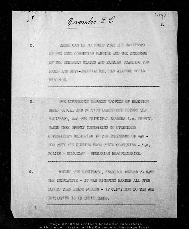 View document: Report on the post-war international situation, 1947.