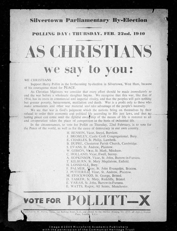View document: Material from the Silvertown by-election, 1940.