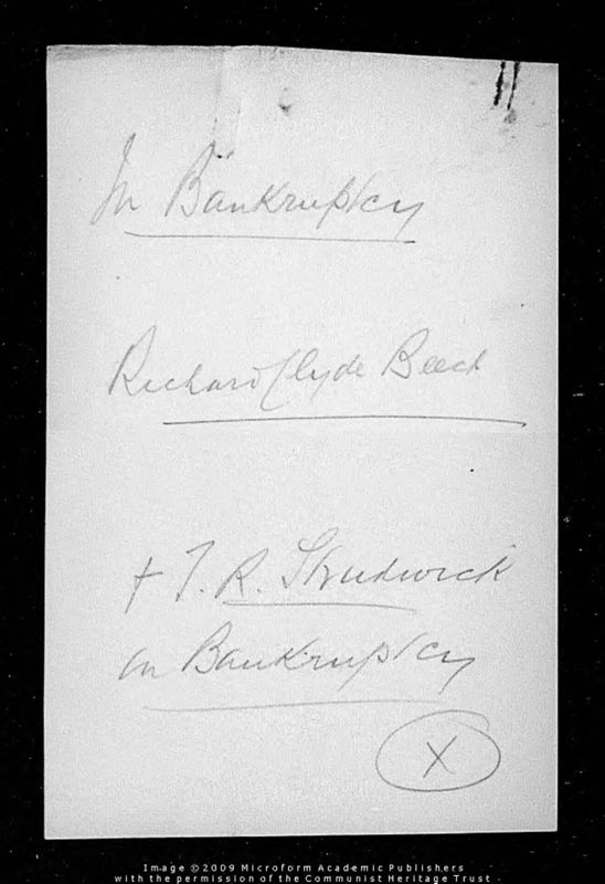 View document: Court papers of the cross-examination of Richard Clyde Beech, 1929.