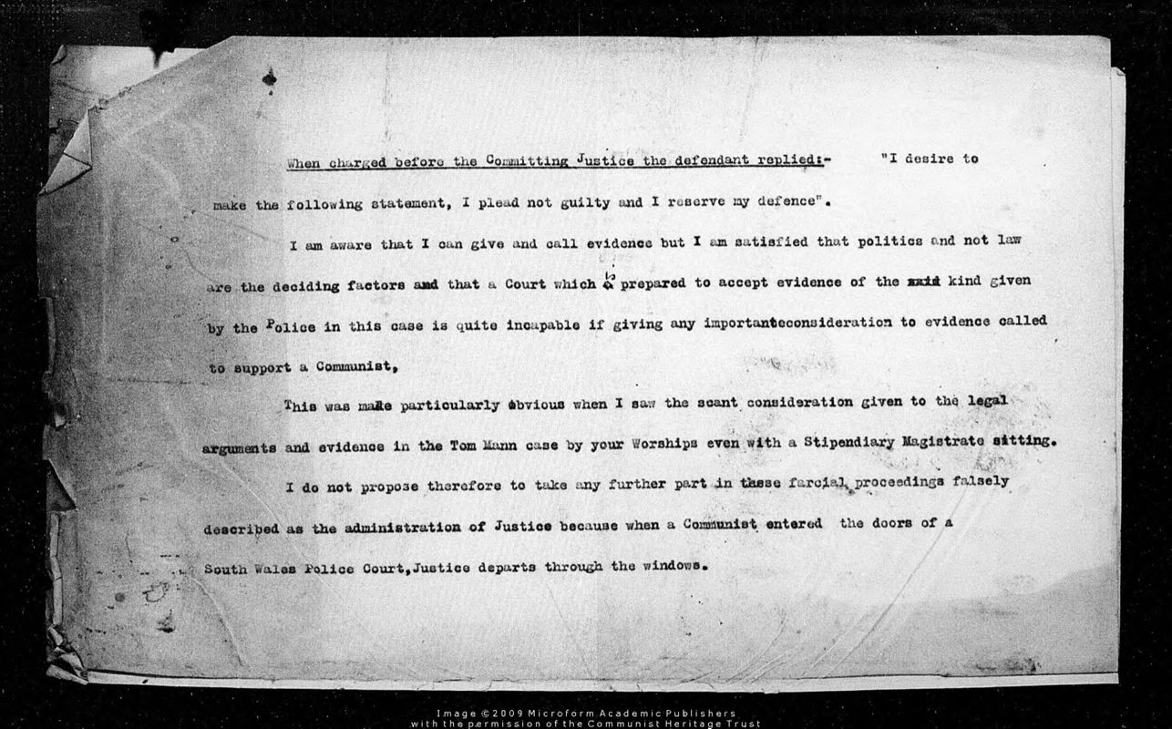 View document: Evidence and adjacent court papers, 1934.