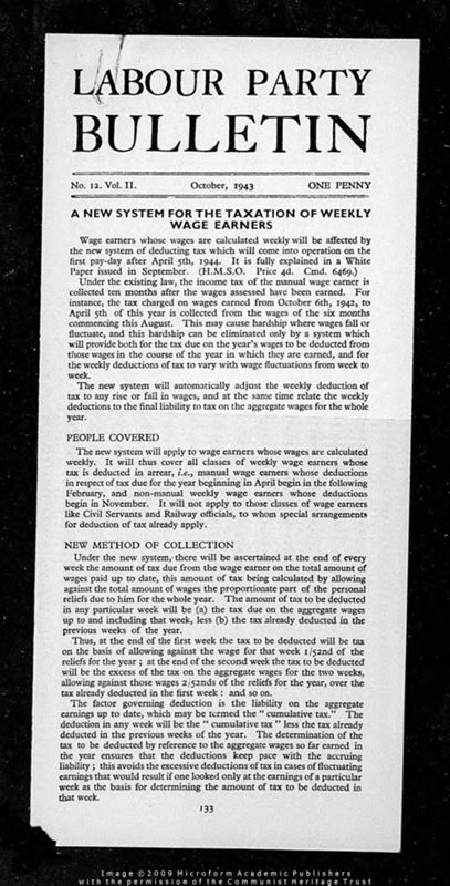 View document: Material from the Parliamentary and Local Government Committee, 1943.